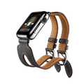 Ally Apple Watch 7-8 41mm 6-5-4 40mm Çift Kayış Kordon Kayış 3-2-1 38mm-(5775) - Siyah