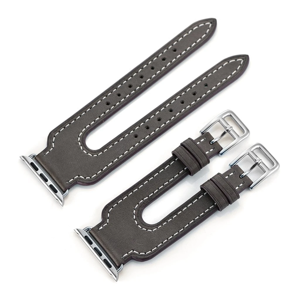 Ally Apple Watch 7-8 41mm 6-5-4 40mm Çift Kayış Kordon Kayış 3-2-1 38mm-(5775) - Siyah