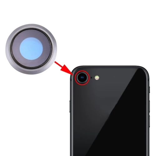 İPhone 8 Kamera Lens Kapak Full-(5775) - Siyah