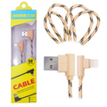 Ally İphone Lightning  Eğik Başlı Halat Usb Kablo 1metre-(5775) - Gold