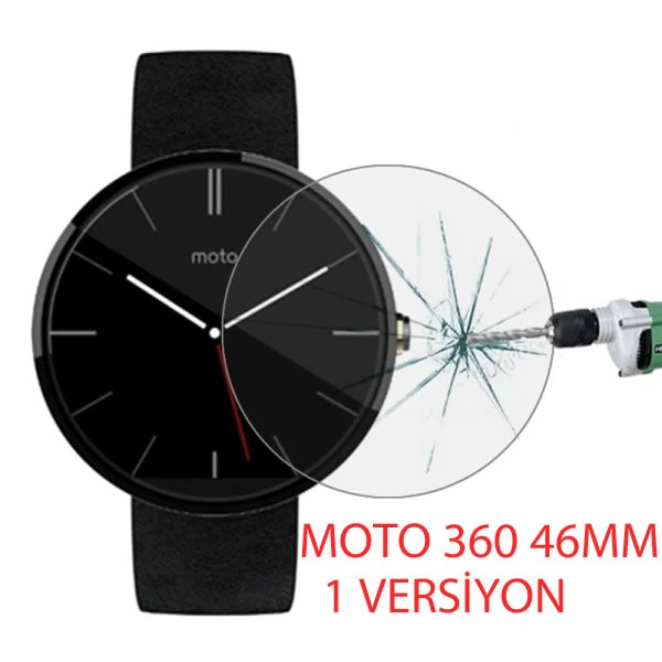 Motorola Moto 360 46mm 1versiyon Kırılmaz Cam Ekran Koruyucu-(5775) - RZ