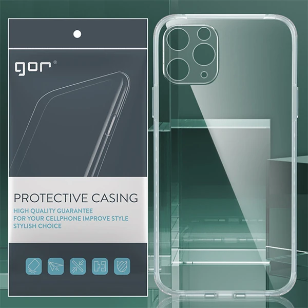 GOR İPhone 11 Pro Max 6.5 inch Kamera Korumalı Şeffaf Silikon Kılıf-(5775) - Şeffaf 2