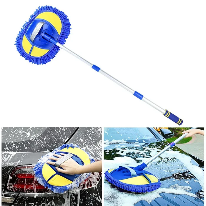 ALLY Mikrofiber Dönebilen Püsküllü Araba Yıkama Ve Temizleme Fırçası-(5775) - Mavi
