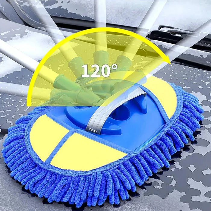 ALLY Mikrofiber Dönebilen Püsküllü Araba Yıkama Ve Temizleme Fırçası-(5775) - Mavi