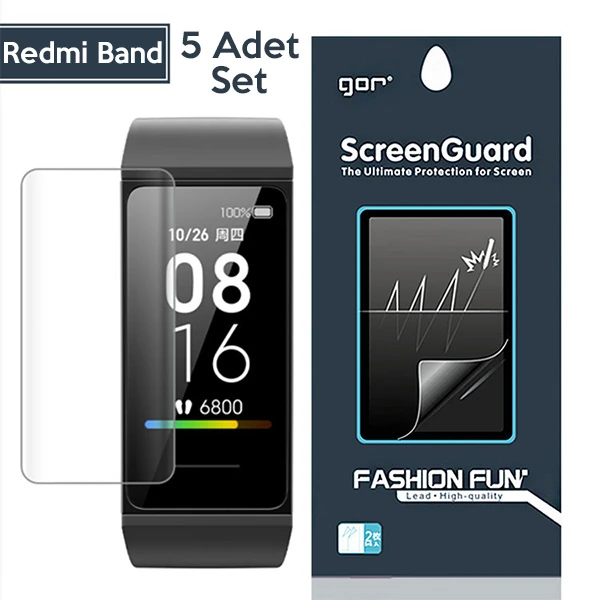 GOR Xiaomi Mi Band 5-4 Akıllı Bileklik Ekran Koruyucu  5 ADET SET-(5775) - Şeffaf 2