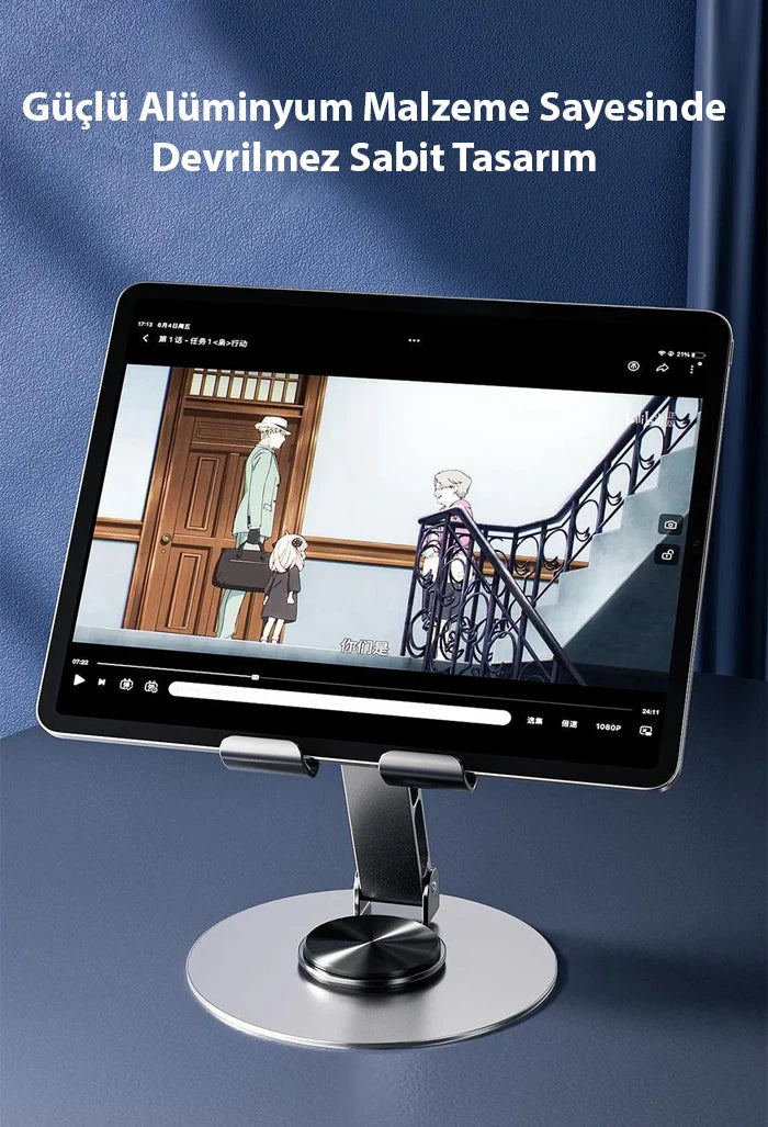 Ally 720 Derece Ayarlanabilir Alüminyum Telefon-Tablet Standı-(5775) - Mor