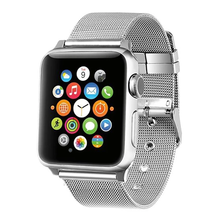 Ally Apple Watch 7-8 45mm 6-5-4 44mm Watch Ultra 49mm Kayış Kordon Çelik Klasik Toka 3-2-1 42mm-(5775) - Siyah