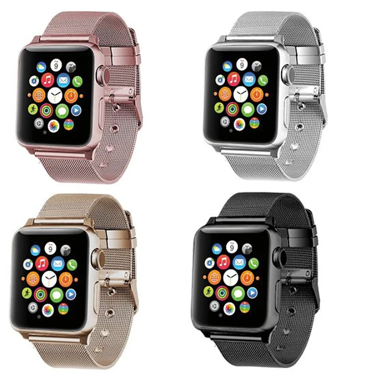 Ally Apple Watch 7-8 45mm 6-5-4 44mm Watch Ultra 49mm Kayış Kordon Çelik Klasik Toka 3-2-1 42mm-(5775) - Siyah