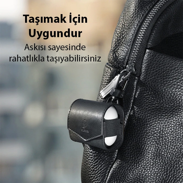 Dux Ducis Mix Series Apple Airpods 3 için Premium Mıknatıslı Deri Kılıf-(5775) - Siyah