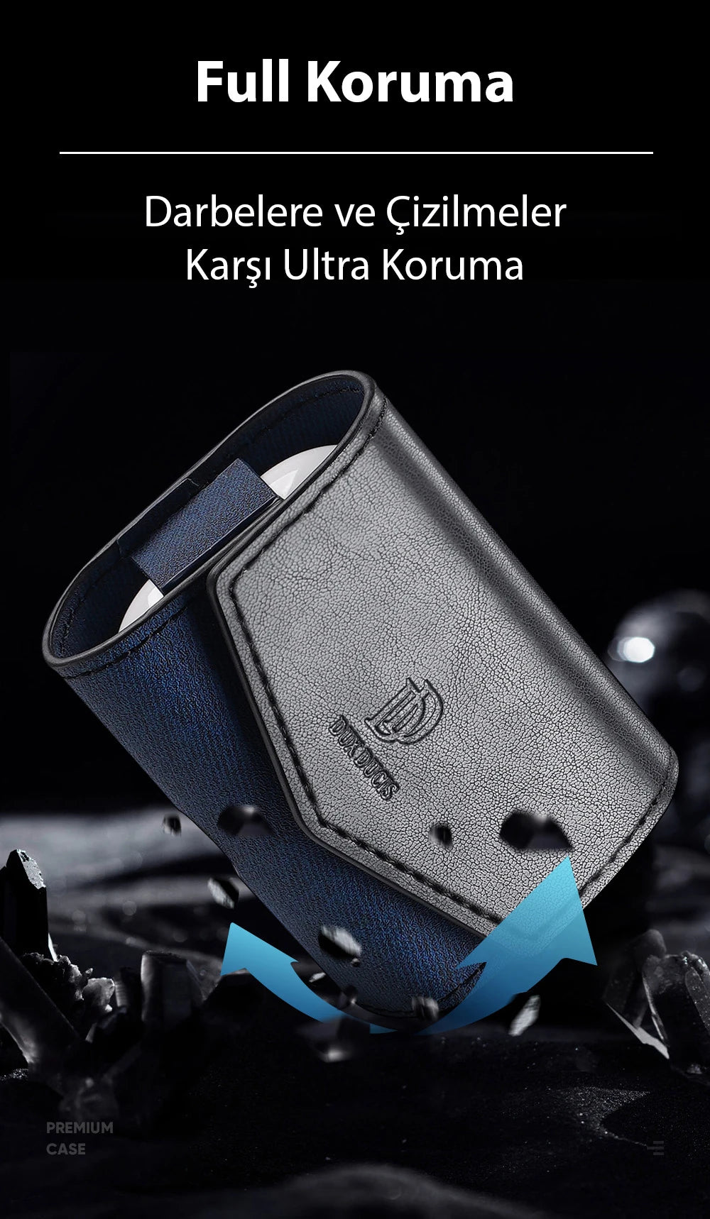 Dux Ducis Mix Series Apple Airpods 3 için Premium Mıknatıslı Deri Kılıf-(5775) - Siyah