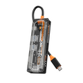ALLY 6in1 Type-c To USB3.0 + USB2.0 + Type-c PD 100W + SD + TF + HDMI  Çoğaltıcı Transparan Hub-(5775) - Şeffaf 2