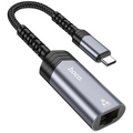Hoco UA26 Type-c OTG RJ45 İnternet Adaptörü Dönüştürücü 1000 Mbps-(5775) - Gri