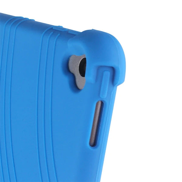 İPad 7 10.2 inch- İPad Air 3 10.5 inch Kılıf Standlı Darbe Emici Silikon Kılıf-(5775) - Açık Mavi
