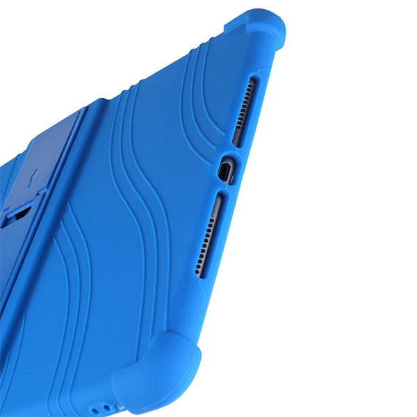 İPad 7 10.2 inch- İPad Air 3 10.5 inch Kılıf Standlı Darbe Emici Silikon Kılıf-(5775) - Açık Mavi