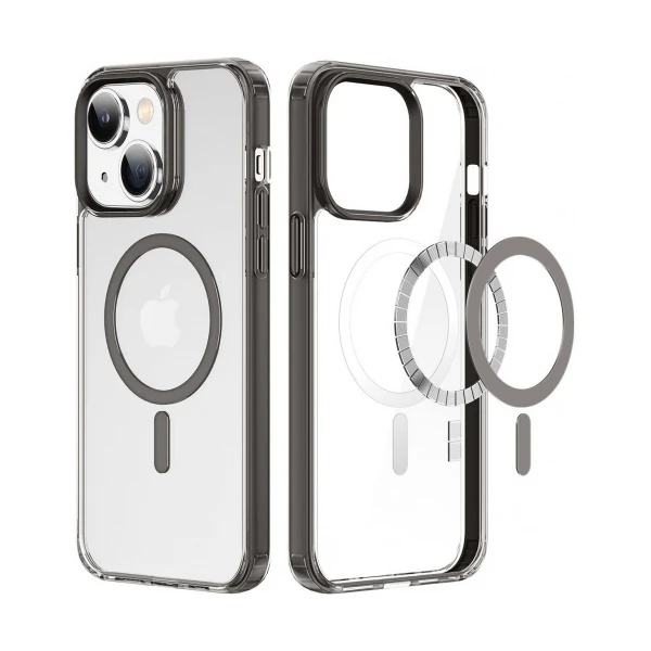 Dux Ducis Clin Mag Series iPhone 14 Plus 6.7 Magsafe Uyumlu Manyetik Silikon Kılıf-(5775) - Gri