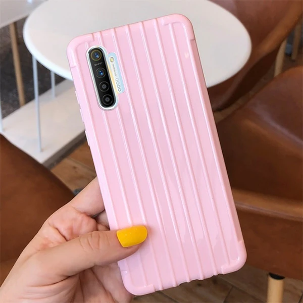 Ally Oppo Realme XT/X2 Trunk Lines ince Soft Silikon Kılıf-(5775) - Siyah
