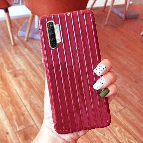 Ally Oppo Realme XT/X2 Trunk Lines ince Soft Silikon Kılıf-(5775) - Siyah