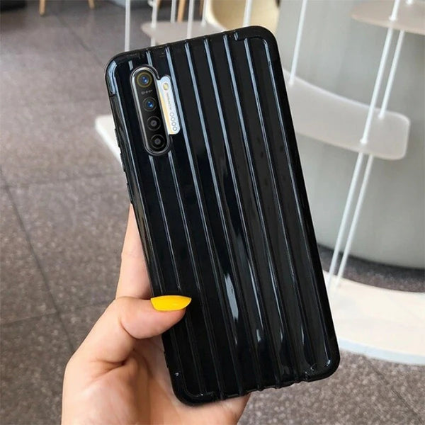 Ally Oppo Realme XT/X2 Trunk Lines ince Soft Silikon Kılıf-(5775) - Siyah