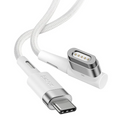 Baseus Zinc Manyetik L Uçlu 60W Macbook Hızlı Şarj Güç Kablosu 2m-(5775) - Beyaz