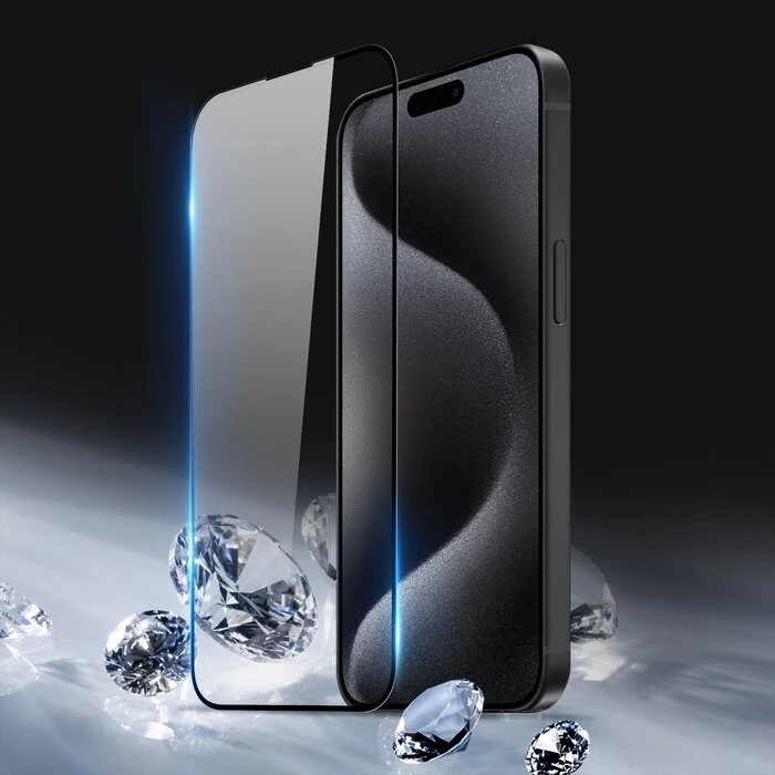 Dux Ducis iPhone 15 Full Kaplama Tempered Cam Ekran Koruyucu-(5775) - Siyah