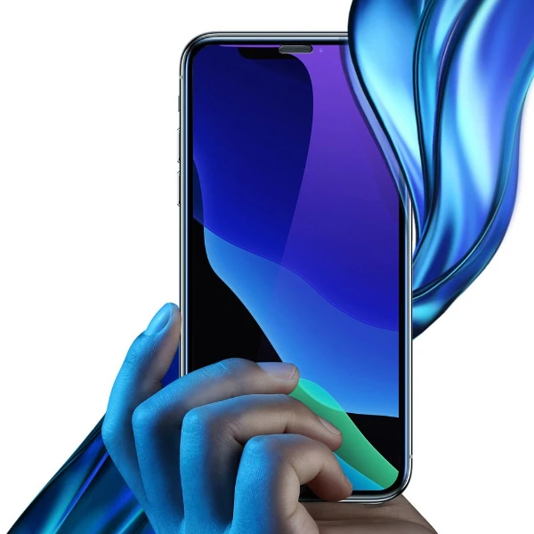 Baseus İPhone XS-X 5.5 Ekran Koruyucu Full Anti Blue Light Tempered Cam Ekran Koruyucu 2 A-(5775) - Siyah
