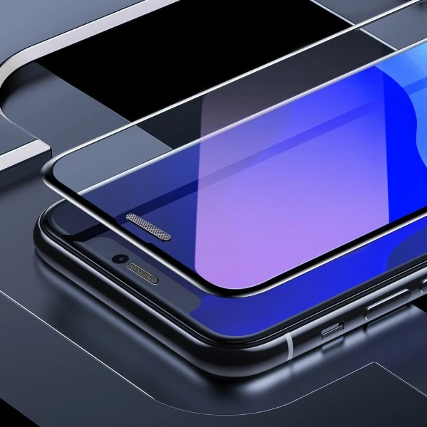 Baseus İPhone XS-X 5.5 Ekran Koruyucu Full Anti Blue Light Tempered Cam Ekran Koruyucu 2 A-(5775) - Siyah