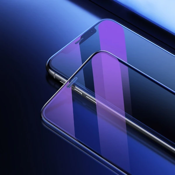 Baseus İPhone XS-X 5.5 Ekran Koruyucu Full Anti Blue Light Tempered Cam Ekran Koruyucu 2 A-(5775) - Siyah