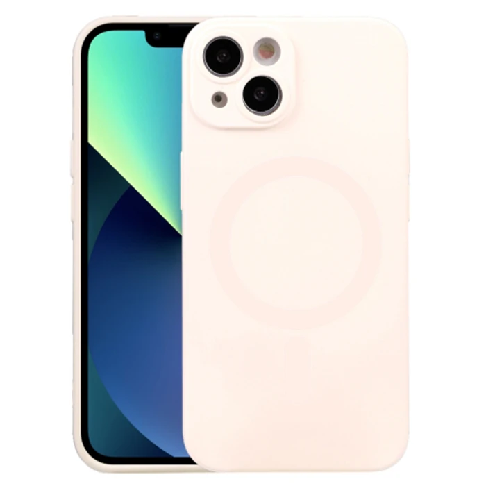 ALLY iPhone 14 Plus 6.7inç Liquid Silica Magsafe Uyumlu Silikon Kılıf-(5775) - Mavi