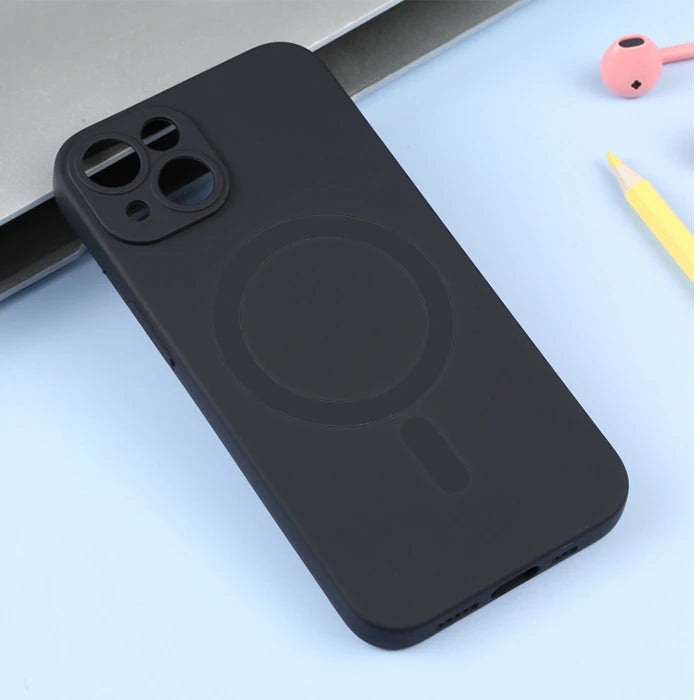 ALLY iPhone 14 Plus 6.7inç Liquid Silica Magsafe Uyumlu Silikon Kılıf-(5775) - Mavi