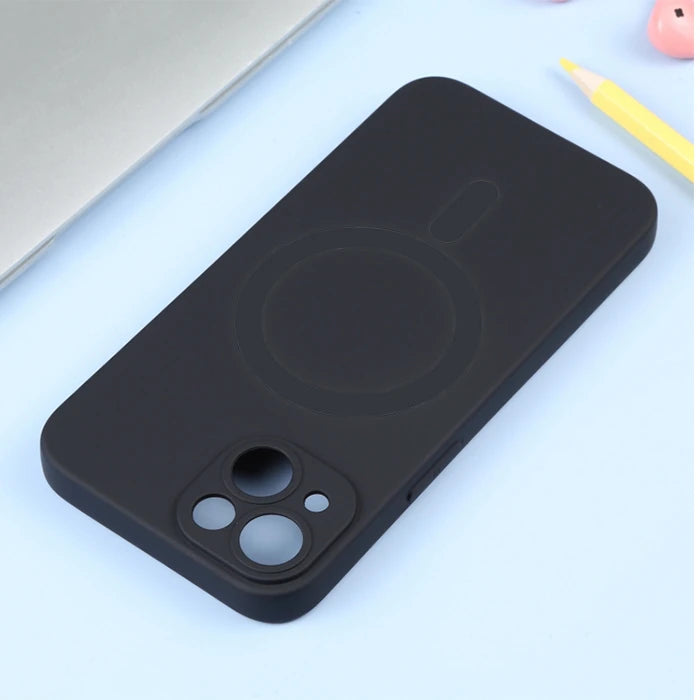 ALLY iPhone 14 Plus 6.7inç Liquid Silica Magsafe Uyumlu Silikon Kılıf-(5775) - Bej