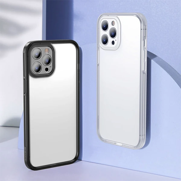 Baseus iPhone 12 Pro 6.1 Kamera Lens Koruyuculu Frame Kılıf-(5775) - Siyah