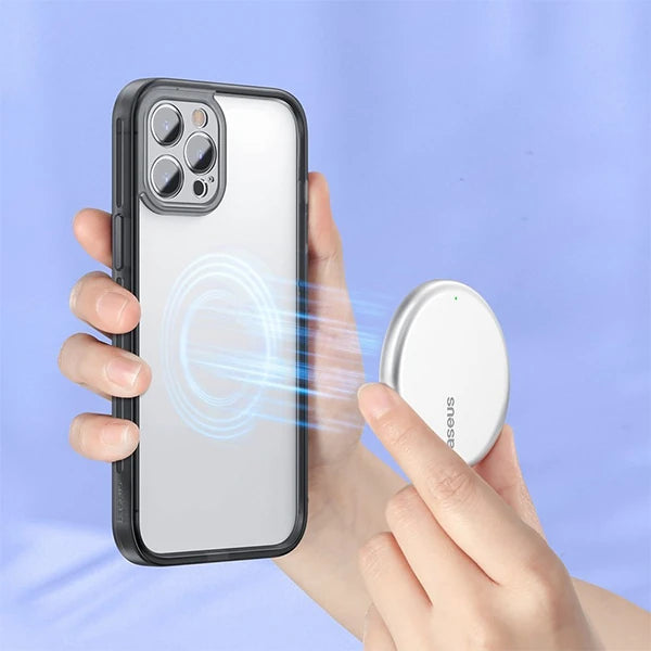 Baseus iPhone 12 Pro 6.1 Kamera Lens Koruyuculu Frame Kılıf-(5775) - Siyah