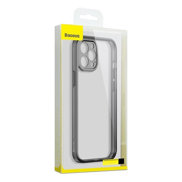 Baseus iPhone 12 Pro 6.1 Kamera Lens Koruyuculu Frame Kılıf-(5775) - Siyah