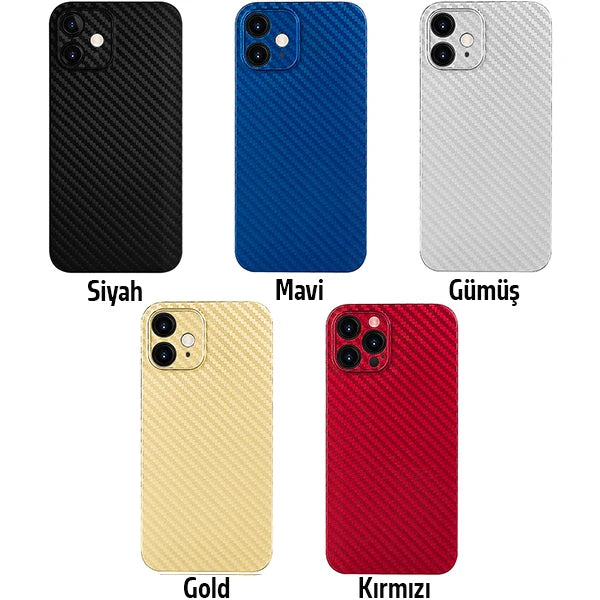 İPhone 12 Mini Luxury Renkli Tempered Arka Koruma Kamera Koruma-(5775) - Gold