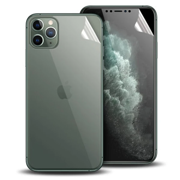 İPhone 11 Pro Film Ön Arka Full Koruyucu Membran Nano Hidrojel Koruyucu Set-(5775) - Şeffaf 2