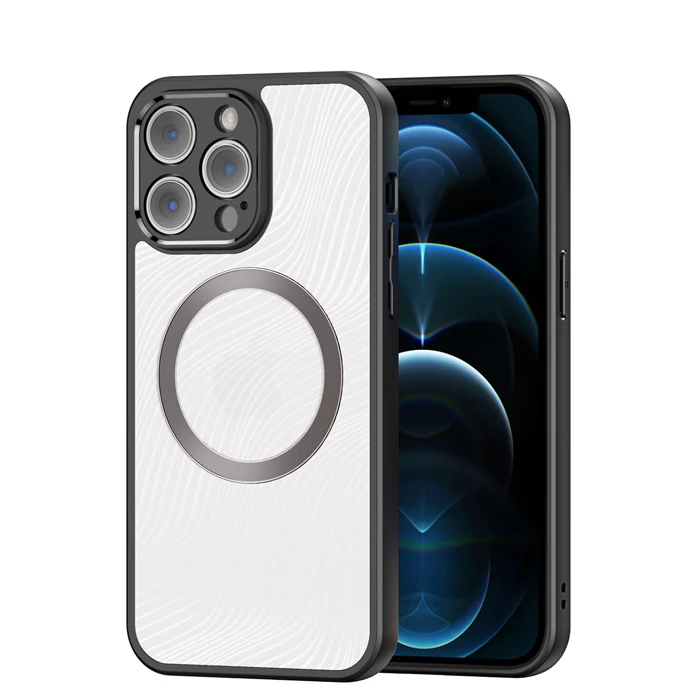 Dux Ducis iPhone 12 Pro Aimo Series Mag Safe Premium Buzlu Sert PC-TPU Kılıf-(5775) - Siyah
