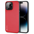 Dux Ducis Fino Serisi iPhone 14 Pro 6.1 inç Kılıf Premium Dokuma Silikon Kılıf-(5775) - Kırmızı