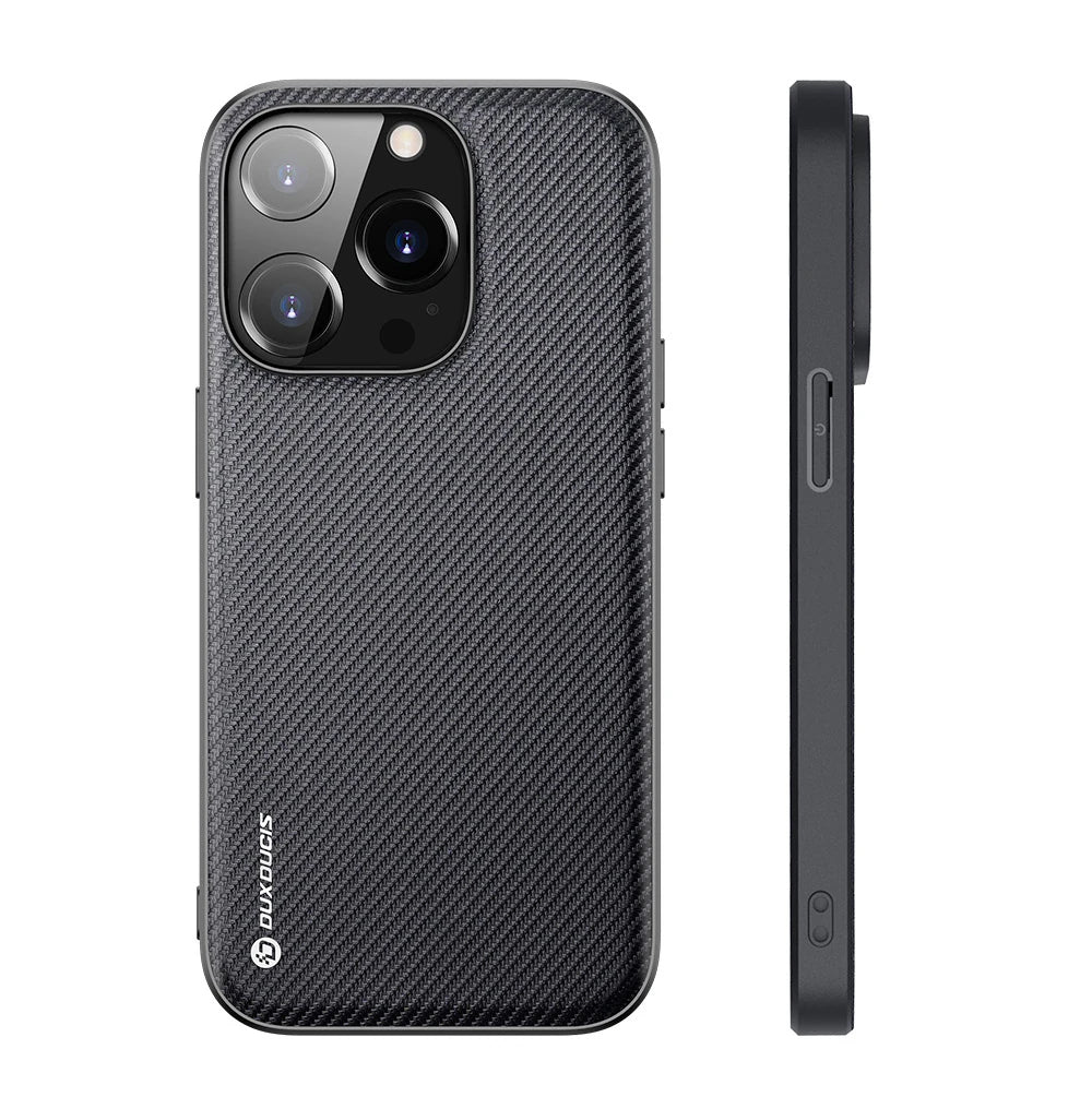 Dux Ducis Fino Serisi iPhone 14 Pro 6.1 inç Kılıf Premium Dokuma Silikon Kılıf-(5775) - Kırmızı