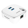 Baseus Çok Fonsiyonlu Notebook Adaptörü Hub Dual USB 3.0 RJ45 TF/SD-(5775) - Gümüş