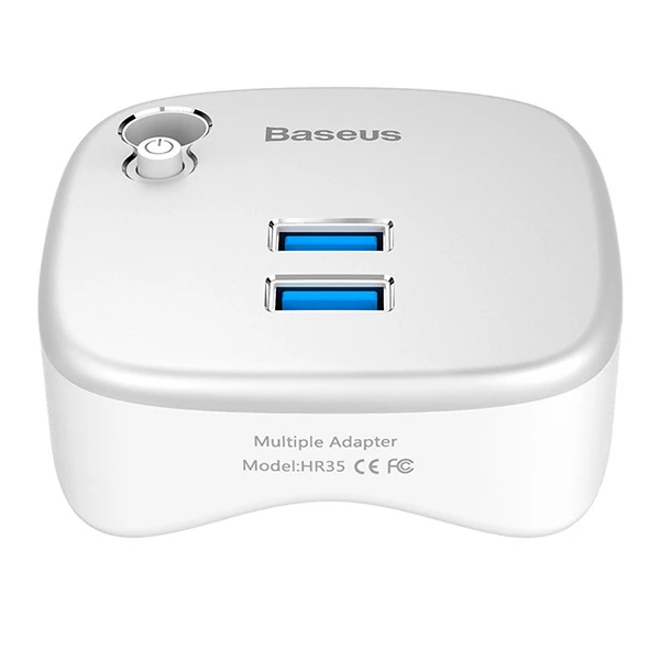 Baseus Çok Fonsiyonlu Notebook Adaptörü Hub Dual USB 3.0 RJ45 TF/SD-(5775) - Gümüş