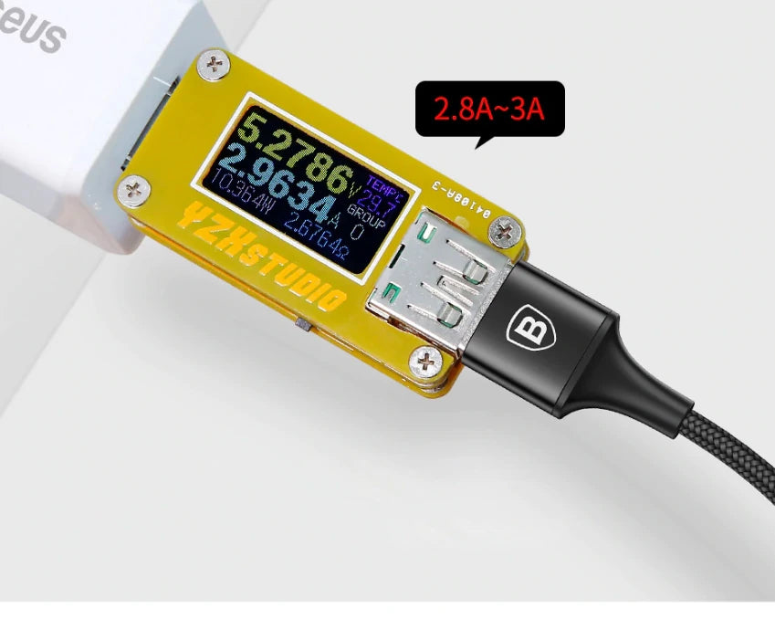 Baseus Rapid Series 2in1 İphone+ Micro Usb 3.0A Usb Kablo Şarj 120cm-(5775) - Mavi