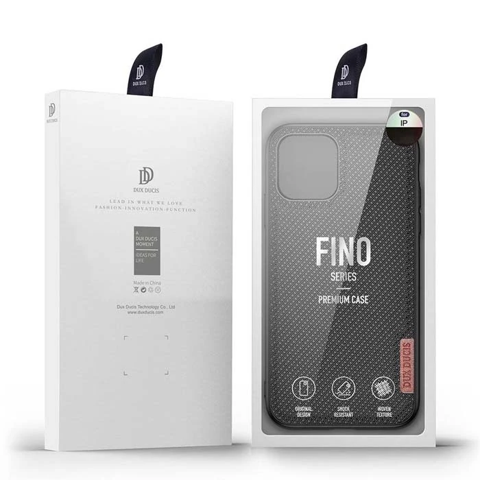Dux Ducis Fino Serisi iPhone 11 Pro 5.8inç Kılıf Premium Dokuma Silikon Kılıf-(5775) - Siyah