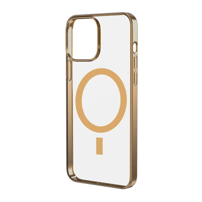 Ally iPhone 12 - 12 Pro 6.1inç Magsafe Uyumlu Renkli Kenar Silikon Kılıf-(5775) - Mavi