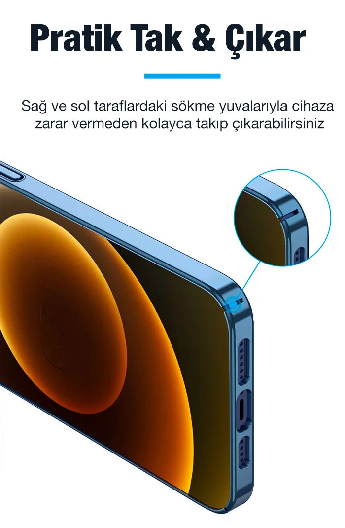 Ally iPhone 12 - 12 Pro 6.1inç Magsafe Uyumlu Renkli Kenar Silikon Kılıf-(5775) - Gümüş