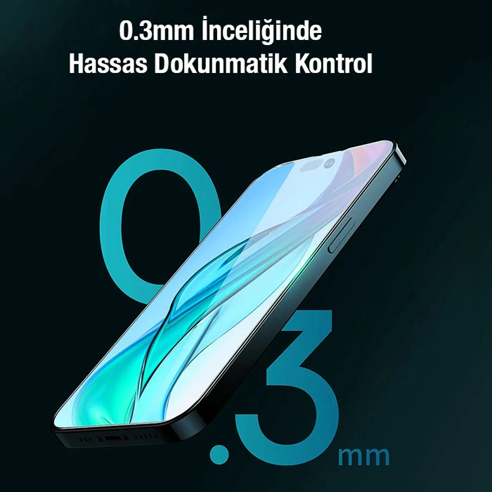 Baseus Crystal Serisi iPhone 15 Plus Full Koruma Tempered Cam Ekran Koruyucu 2 Adet Set-(5775) - Şeffaf 2