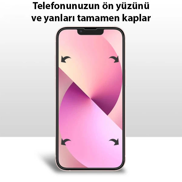 iPhone 13 6.1 Film Ön Arka Full Koruyucu Nano Hidrojel Koruyucu Set-(5775) - Şeffaf 2
