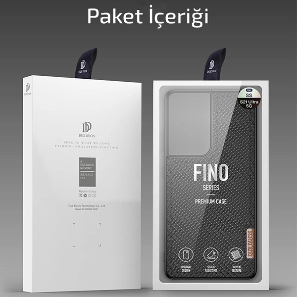 Dux Ducis Sm Galaxy S21 Ultra Kılıf  Fino Series Premium Arka Koruma Kılıf-(5775) - Siyah