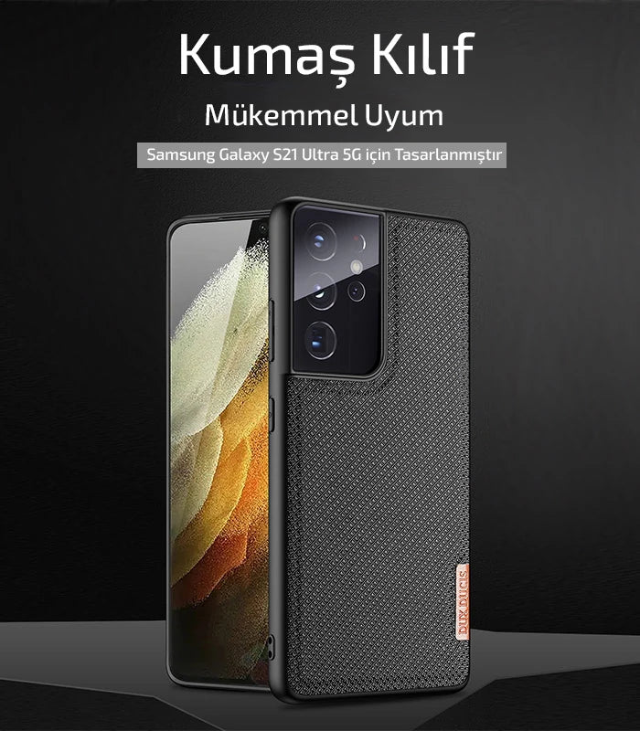 Dux Ducis Sm Galaxy S21 Ultra Kılıf  Fino Series Premium Arka Koruma Kılıf-(5775) - Siyah