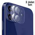 GOR İPhone 12 Mini 5.4 Best Full Tempered Cam Kamera Koruyucu 2Adet Set-(5775) - Şeffaf 2