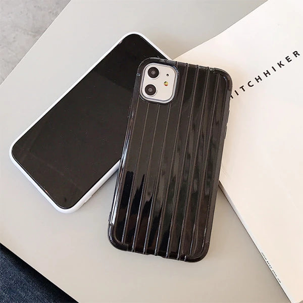 Ally İPhone 11 6.1 İnch Trunk Lines ince Soft Silikon Kılıf-(5775) - Siyah